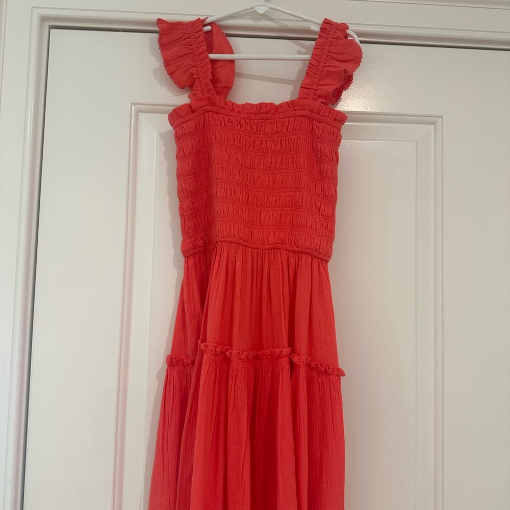 Aerie Coral Ruffle Mini Dress